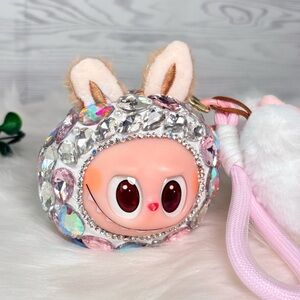 Sparkling Crystal Plush Monster Character Keychain/Bag Charm